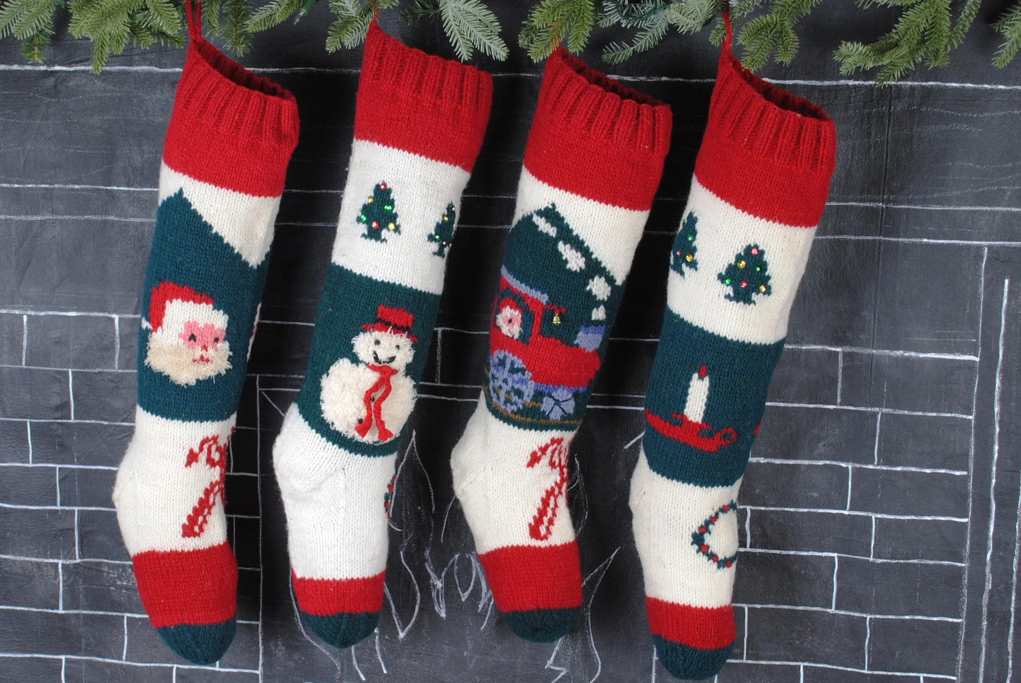 Handmade Bernat Christmas Train Stocking – A Cozy, Personalized Holiday Gift!